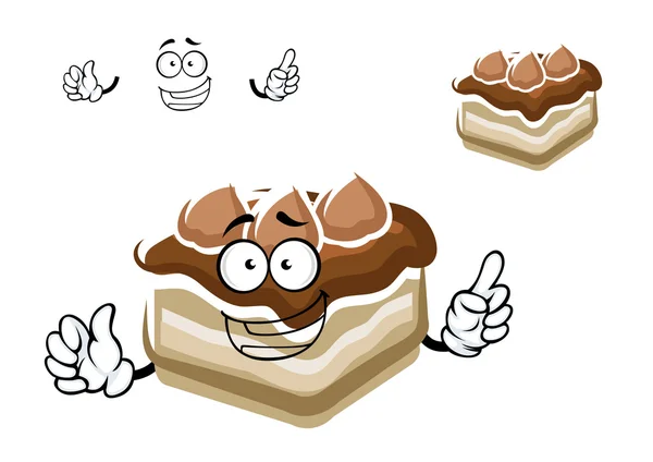 Fetta di cartone animato di torta al cioccolato — Vettoriale Stock