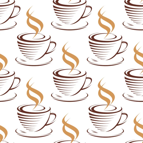 Tasses à café vapeur motif sans couture — Image vectorielle