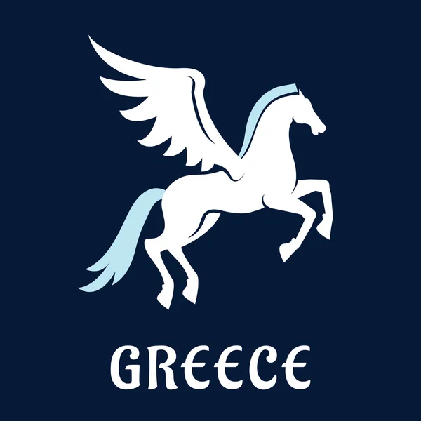 Flat greece Pegasus horse icon — Stock Vector