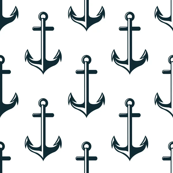 Retro nautical anchors seamless pattern — Stok Vektör
