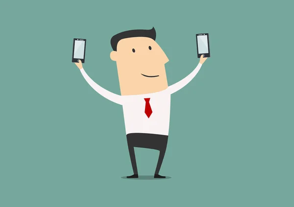 Businessman makes two selfie shot — Stockvector