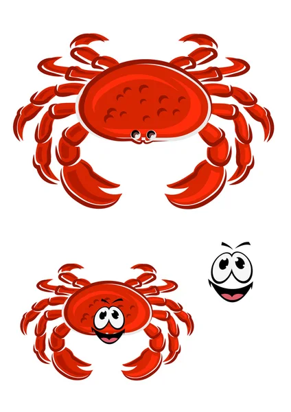 Crabe rouge animal personnage de dessin animé — Image vectorielle