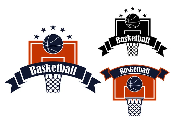 Basketball sporting symbols with sport items — Stock Vector