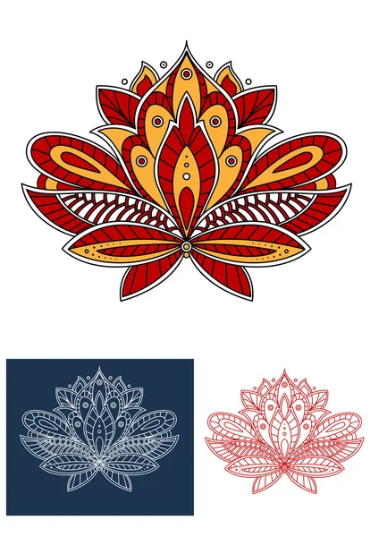 Paisley flower with ethnic persian ornaments — Stock Vector