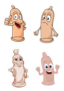 Cartoon funny latex condoms characters
