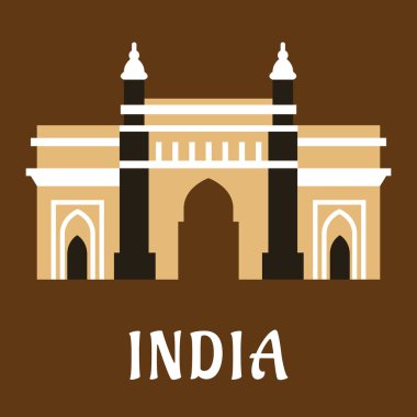 Indian landmark icon Charminar mosque  clipart