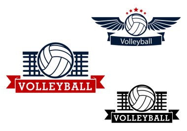 Volleyball emblems with game items
