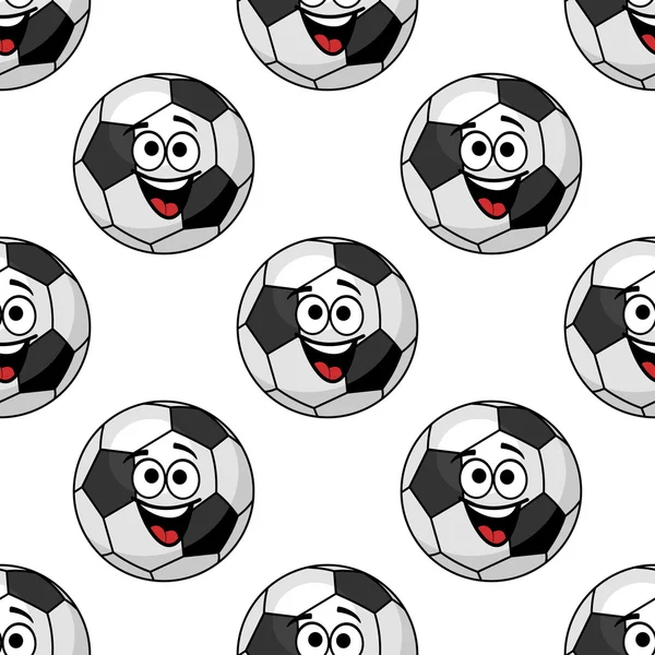 Cartoon football balls seamless pattern — Stock Vector