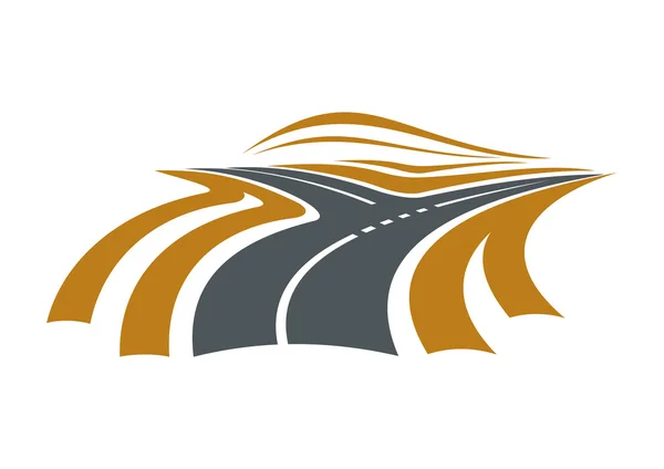 Símbolo de carretera bifurcada con dos formas — Vector de stock