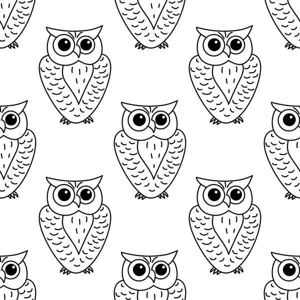 Horned owl seamless background pattern — Stock Vector