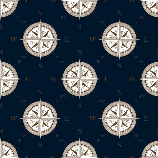 Vintage compass seamless pattern background — 图库矢量图片