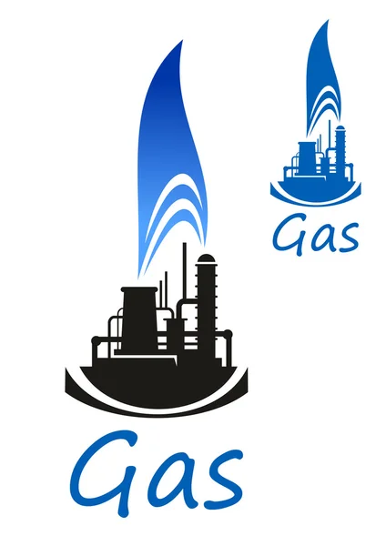 Icono de la industria del gas y petróleo — Vector de stock