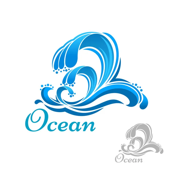 Sea wave or surf symbol — 图库矢量图片