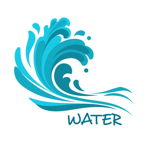 Stormy sea wave abstract symbol — 图库矢量图片
