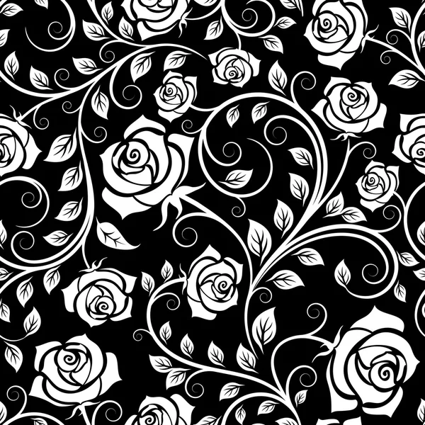 Vintage white roses seamless pattern — Stockový vektor