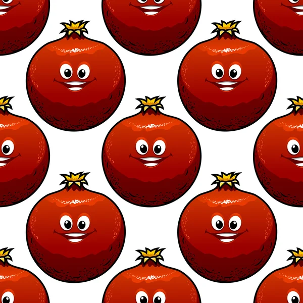 Seamless pattern of cartoon pomegranate fruits — Stockvector