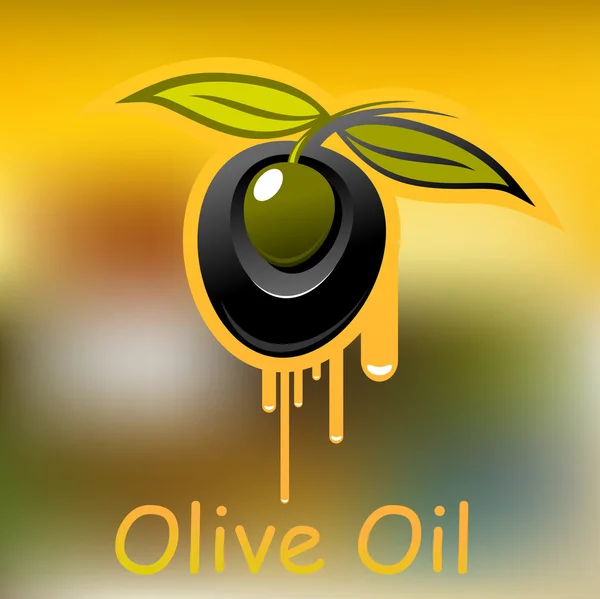 Olive fruit and dripping olive oil — 스톡 벡터