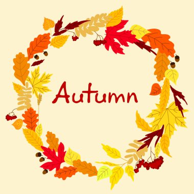 Decorative colorful autumn leaves frame