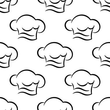 Chef or cook caps seamless outline pattern