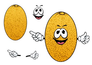 Cartoon yellow sweet melon fruit 