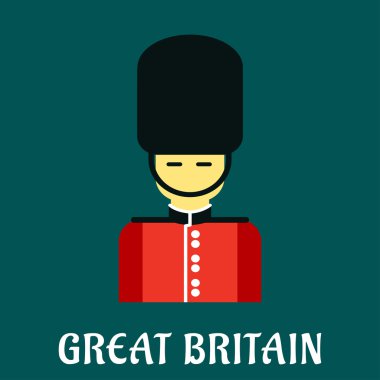 Queen guard soldier flat icon