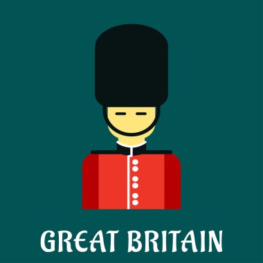 Queen guard soldier flat icon clipart