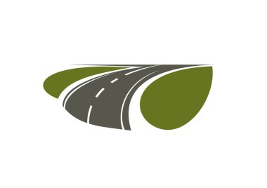Highway road running through green fields