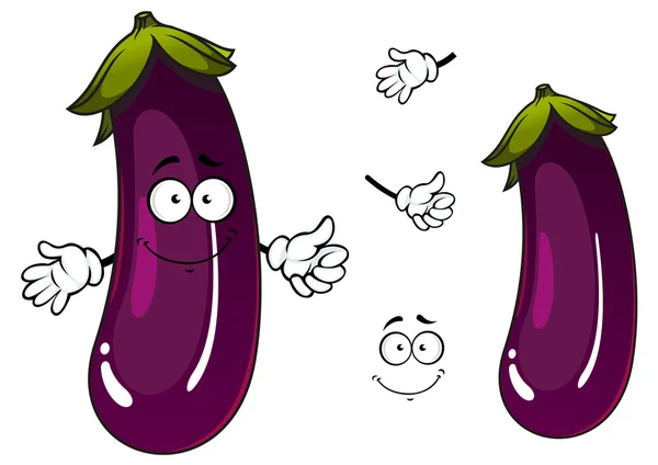 Cartoon fresh purple eggplant vegetable — Stockvector