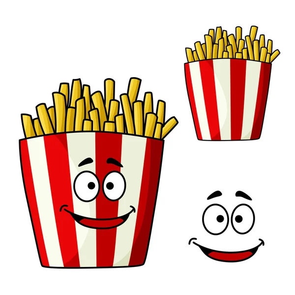 French fries snack box cartoon character — Stok Vektör