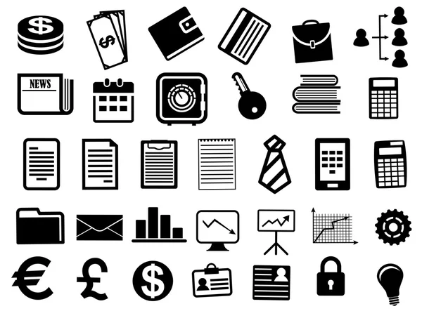 Business icons and symbols in flat style — Stock Vector