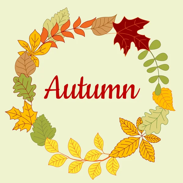 Autumn fallen colorful leaves frame — ストックベクタ