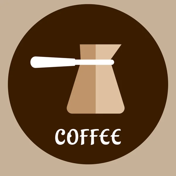 Turco café cobre cezve utensilio — Vector de stock