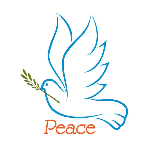 Dove of peace with olive branch — Stock Vector