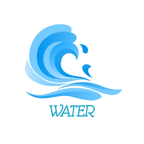 Blue ea wave abstract symbol — Wektor stockowy