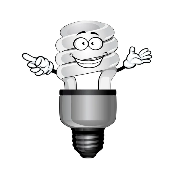Cartoon saving light bulb character — ストックベクタ