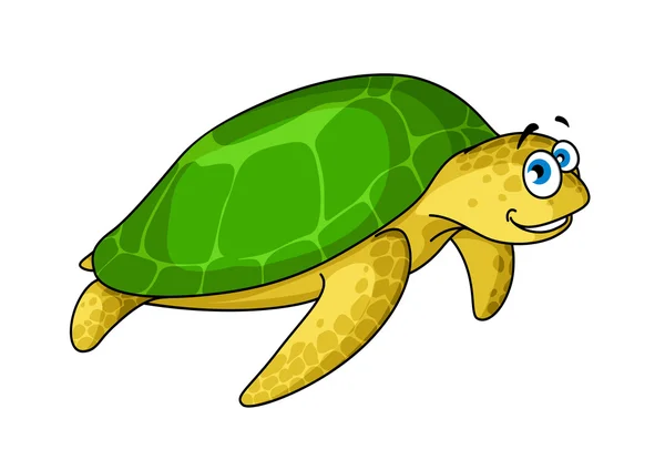 Natación dibujos animados tortuga verde animal — Archivo Imágenes Vectoriales