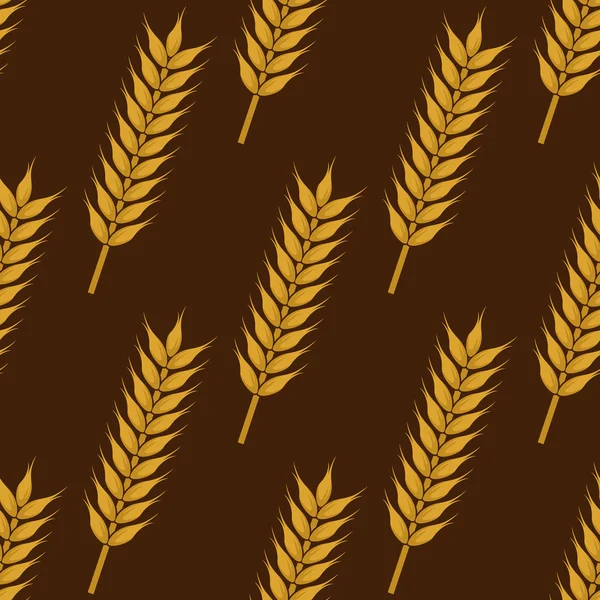 Ears of ripe wheat seamless pattern — Stock Vector