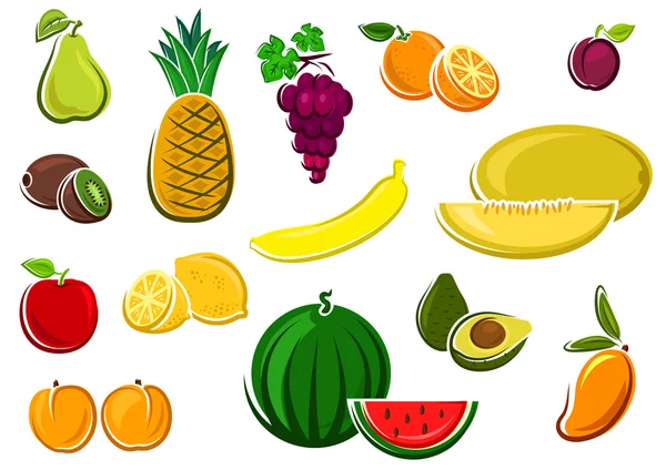 Juicy healthy fresh isolated fruits Stock Vector