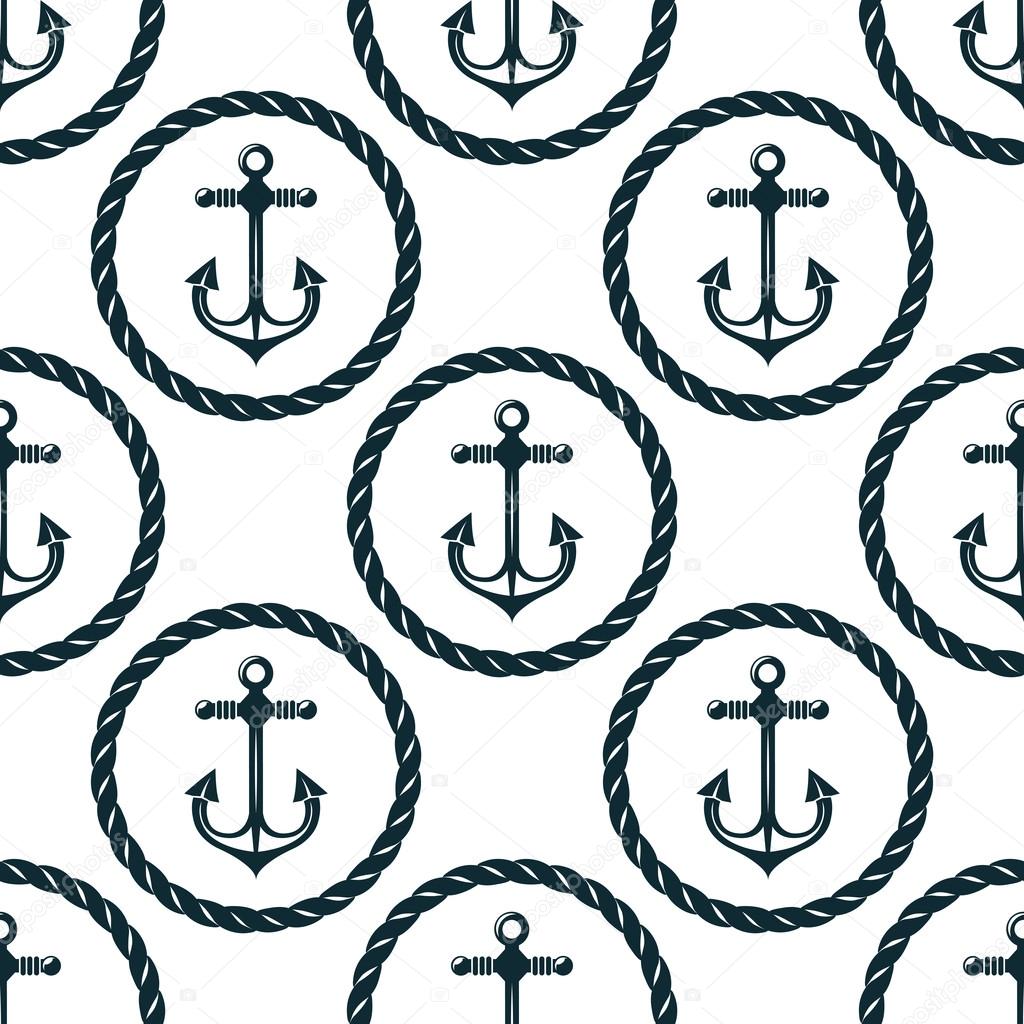 Seamless pattern of marine anchors