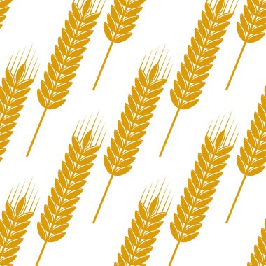 Seamless pattern of ears with ripe grains