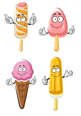 Cartoon fruity and berry ice cream