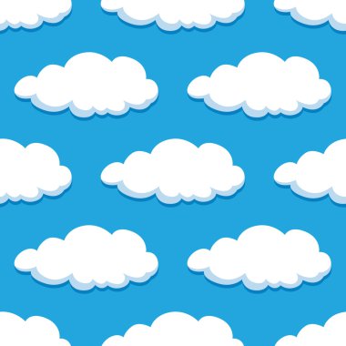 Summer cloudy sky seamless pattern 