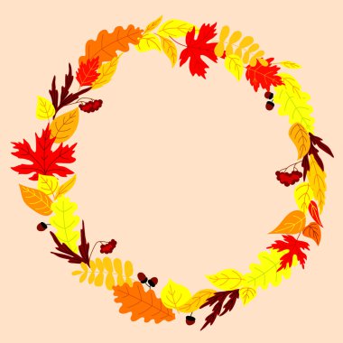 Çerçeve düşen sonbahar yaprakları ile