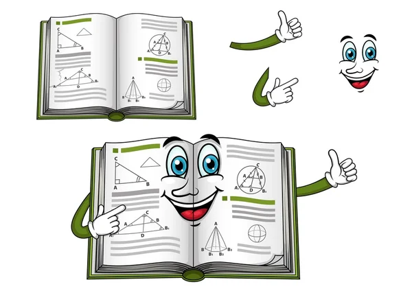 Geometria feliz personagem cartoon livro — Vetor de Stock