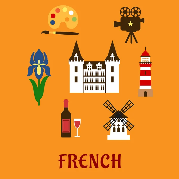 France cultural and historical symbols — Stockvector