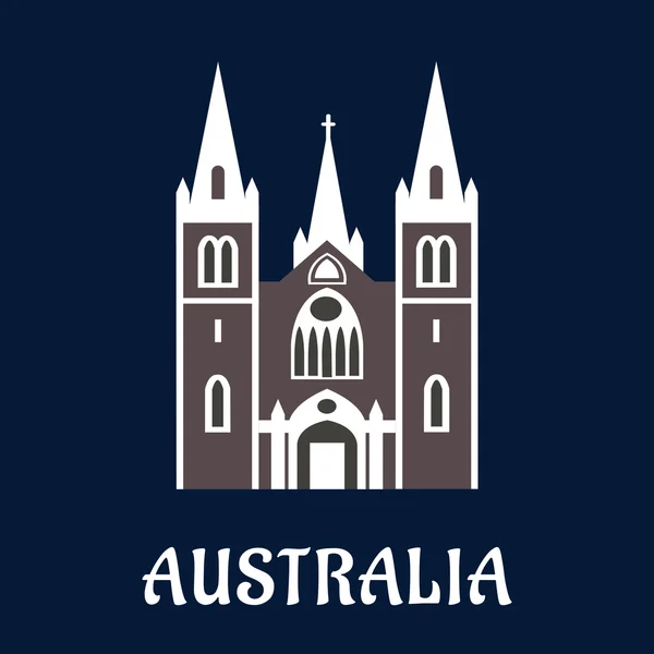 Ausztrál katedrális templom lapos ikon — Stock Vector