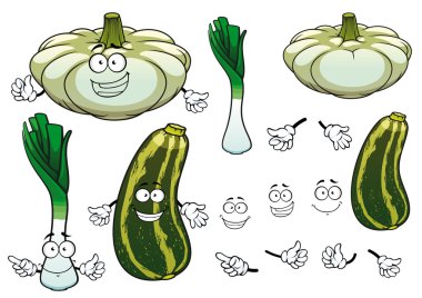 Onion, squash and zucchini vegetables 