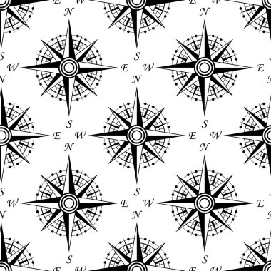 Vintage deniz pusula seamless modeli 
