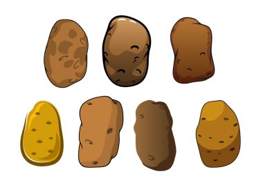 Fresh potatoes vegetables with brown skin