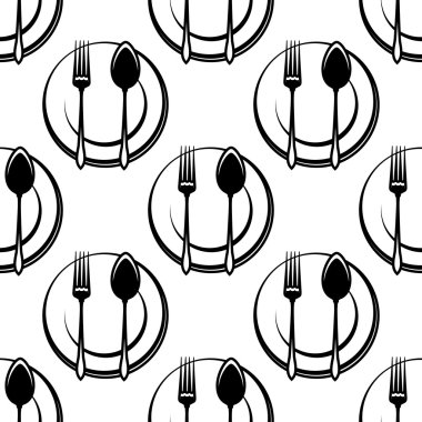 Cutlery and dishware seamless pattern